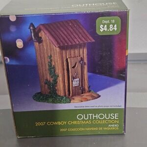 Holiday Time Outhouse Cowboy Christmas Collection Village Figurine